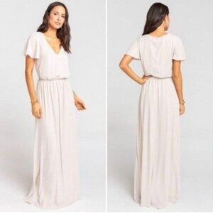 NWT Show Me Your Mumu Weddings Dress in Beige Chiffon READ Michelle Flutter